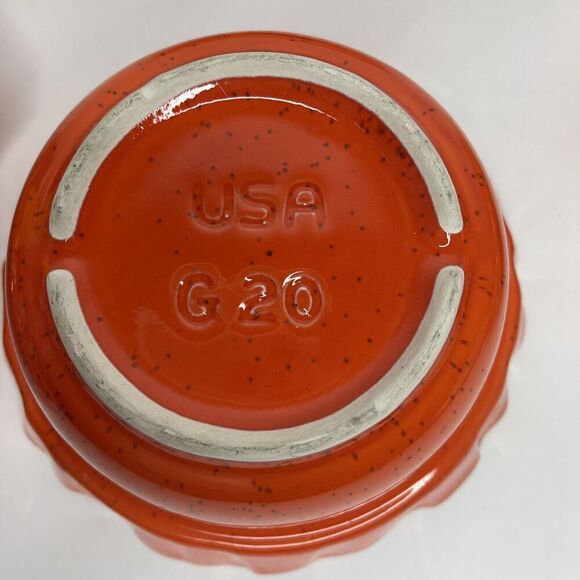 MCM Pottery Sectional Relish Tray REPLACEMENT Dishes‎ Orange Speckle G20 USA - Picture 6 of 12